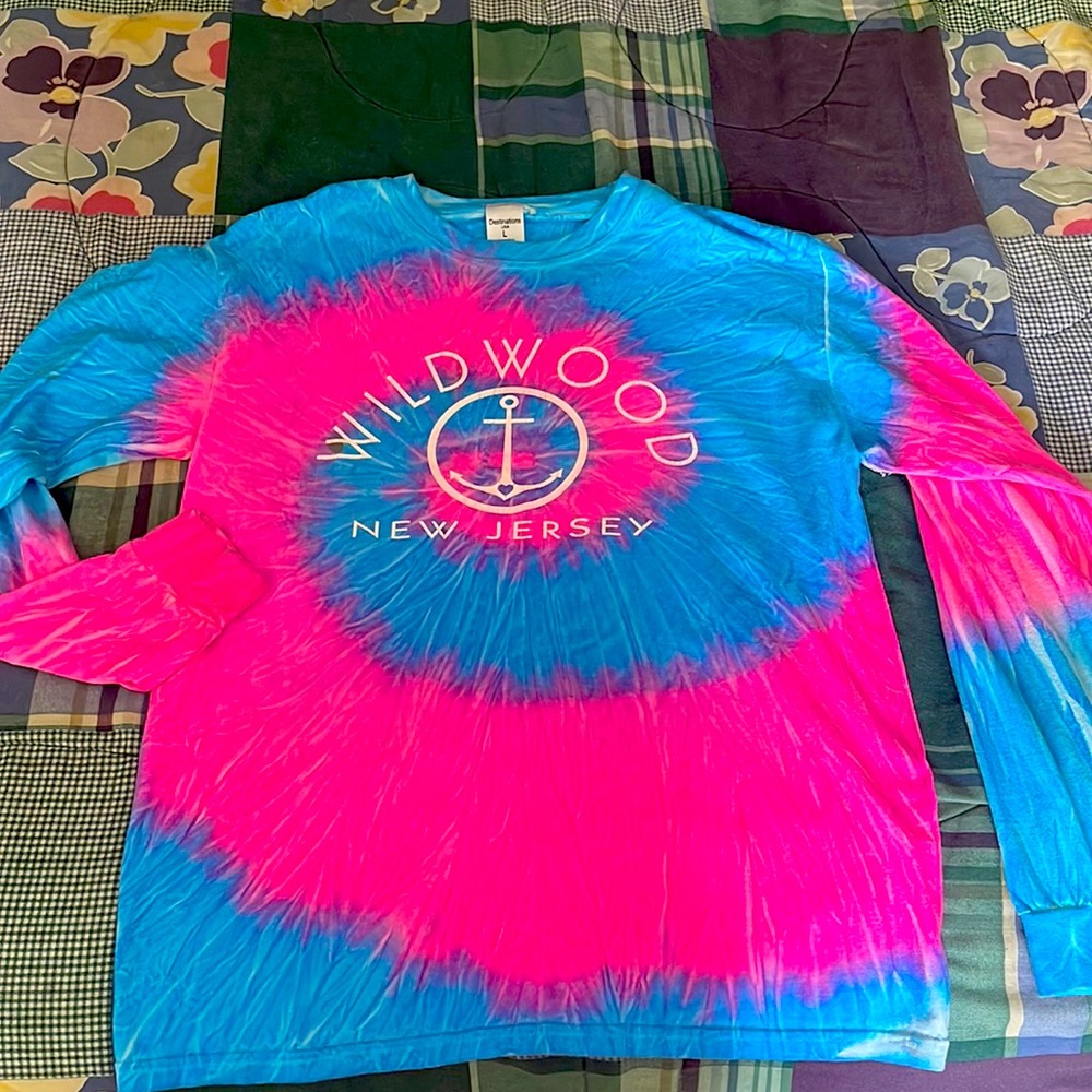 tie-dye wildwood new jersey long sleeve tee